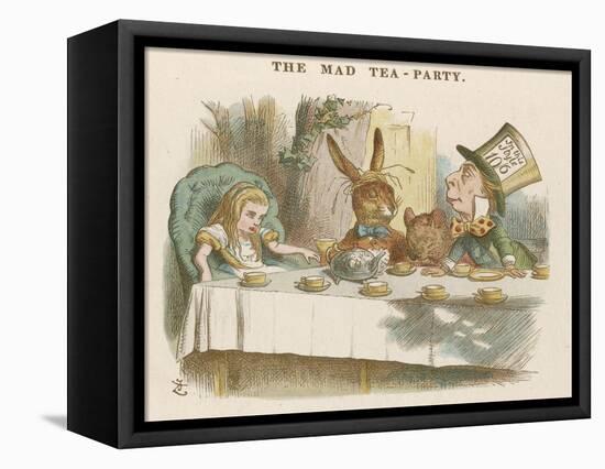Alice at the Mad Hatter's Tea Party-John Tenniel-Framed Premier Image Canvas