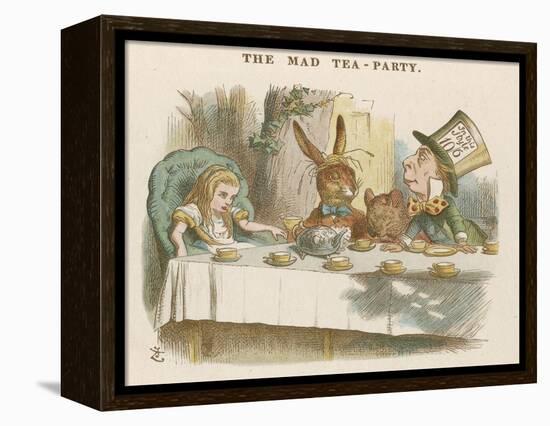 Alice at the Mad Hatter's Tea Party-John Tenniel-Framed Premier Image Canvas