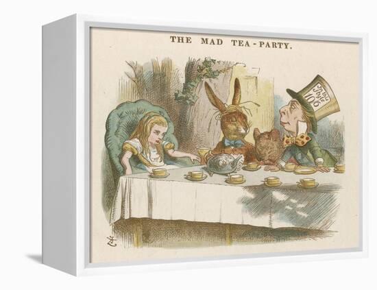 Alice at the Mad Hatter's Tea Party-John Tenniel-Framed Premier Image Canvas