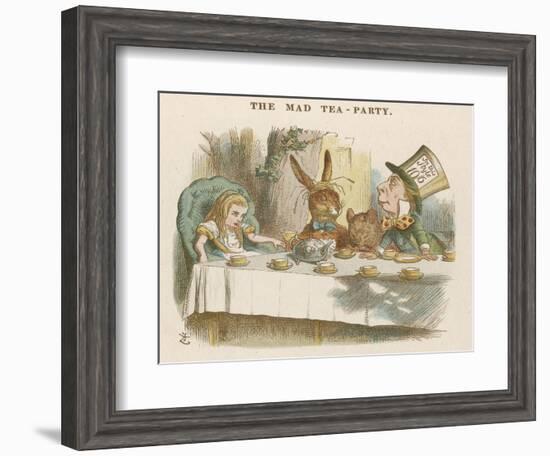 Alice at the Mad Hatter's Tea Party-John Tenniel-Framed Photographic Print