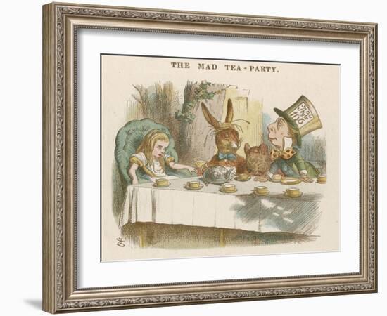 Alice at the Mad Hatter's Tea Party-John Tenniel-Framed Premium Photographic Print