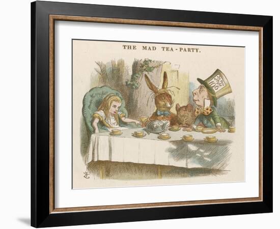 Alice at the Mad Hatter's Tea Party-John Tenniel-Framed Premium Photographic Print