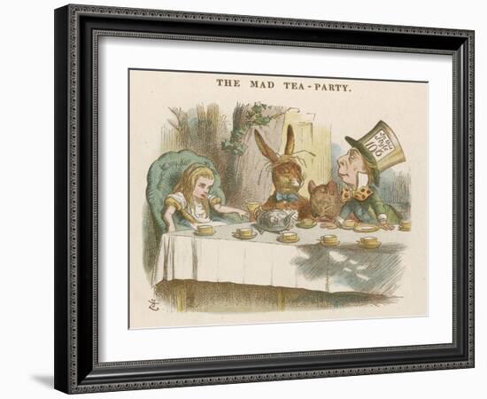 Alice at the Mad Hatter's Tea Party-John Tenniel-Framed Premium Photographic Print