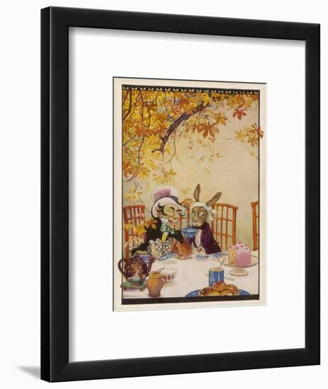 Alice at the Mad Hatter's Tea Party-Gywnedd Hudson-Framed Art Print