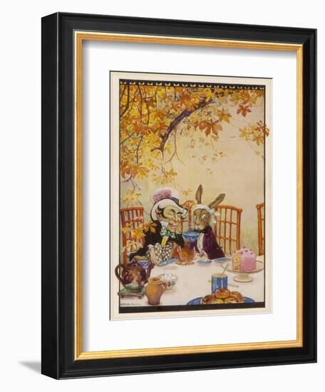 Alice at the Mad Hatter's Tea Party-Gywnedd Hudson-Framed Art Print