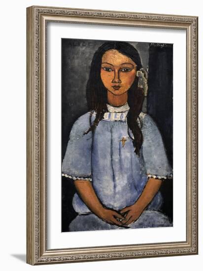 "Alice" C.1918. National Museum of Art. Copenhagen. Denmark-Amedeo Modigliani-Framed Giclee Print