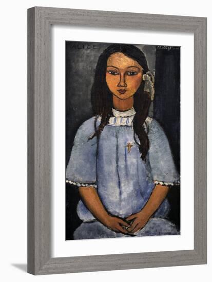 "Alice" C.1918. National Museum of Art. Copenhagen. Denmark-Amedeo Modigliani-Framed Giclee Print