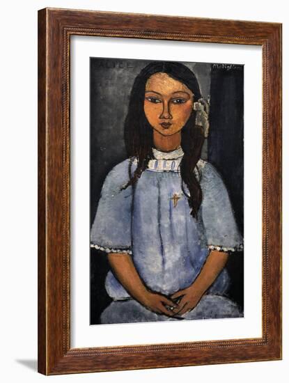 "Alice" C.1918. National Museum of Art. Copenhagen. Denmark-Amedeo Modigliani-Framed Giclee Print