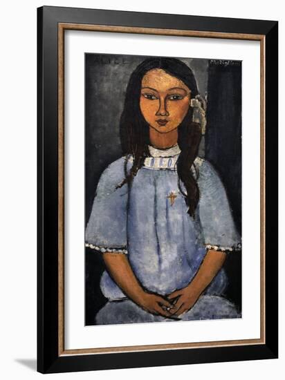 "Alice" C.1918. National Museum of Art. Copenhagen. Denmark-Amedeo Modigliani-Framed Giclee Print