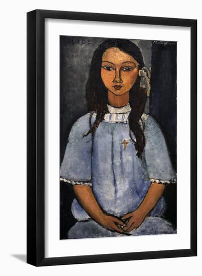 "Alice" C.1918. National Museum of Art. Copenhagen. Denmark-Amedeo Modigliani-Framed Giclee Print