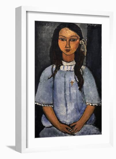 "Alice" C.1918. National Museum of Art. Copenhagen. Denmark-Amedeo Modigliani-Framed Giclee Print