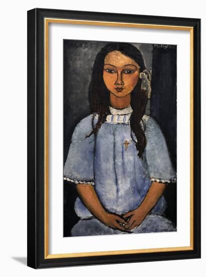 "Alice" C.1918. National Museum of Art. Copenhagen. Denmark-Amedeo Modigliani-Framed Giclee Print