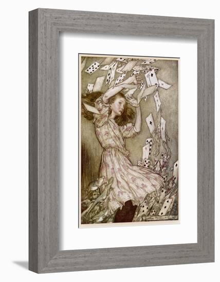 Alice: Cards Fly Up-Arthur Rackham-Framed Photographic Print