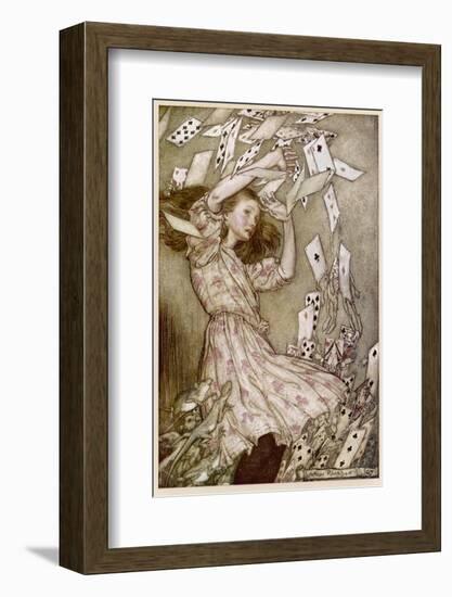 Alice: Cards Fly Up-Arthur Rackham-Framed Photographic Print