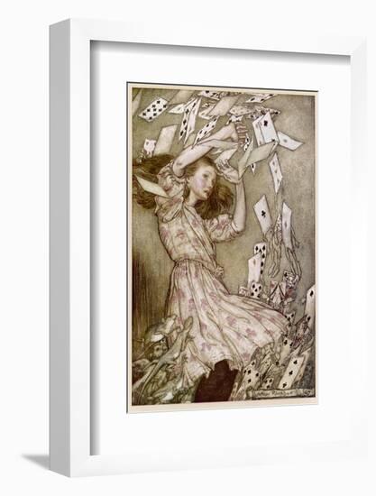 Alice: Cards Fly Up-Arthur Rackham-Framed Photographic Print