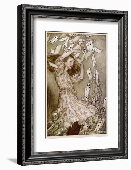 Alice: Cards Fly Up-Arthur Rackham-Framed Photographic Print