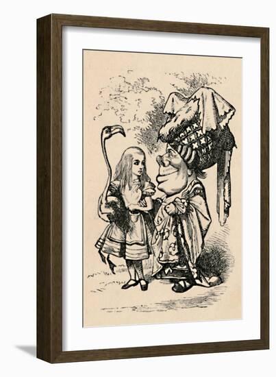 'Alice carrying the stork, and talking to the Duchess', 1889-John Tenniel-Framed Giclee Print