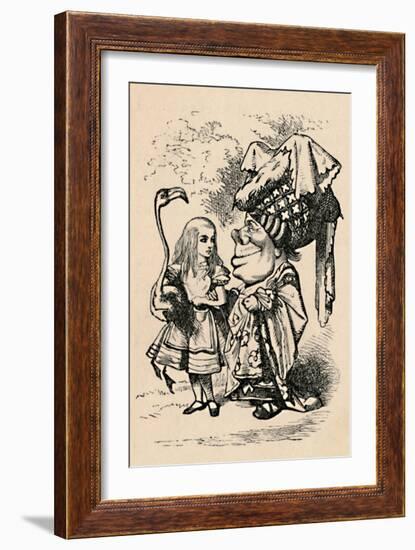 'Alice carrying the stork, and talking to the Duchess', 1889-John Tenniel-Framed Giclee Print