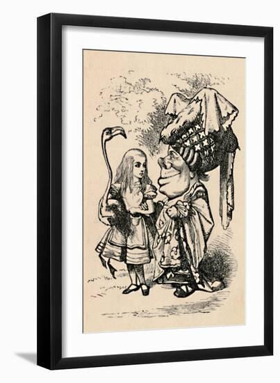 'Alice carrying the stork, and talking to the Duchess', 1889-John Tenniel-Framed Giclee Print