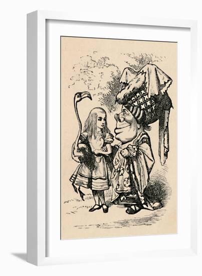 'Alice carrying the stork, and talking to the Duchess', 1889-John Tenniel-Framed Giclee Print