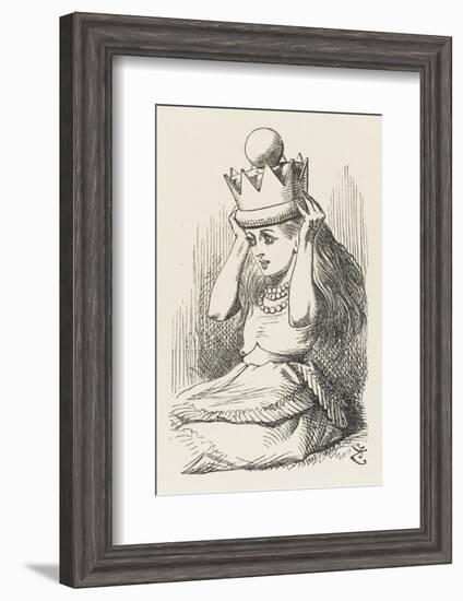 Alice Crowned as Queen Alice Puts on the Crown-John Tenniel-Framed Photographic Print