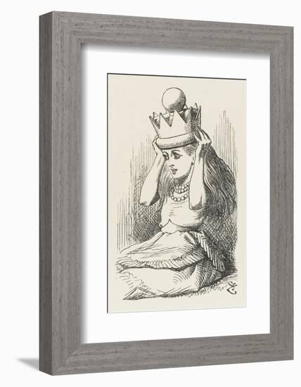 Alice Crowned as Queen Alice Puts on the Crown-John Tenniel-Framed Photographic Print