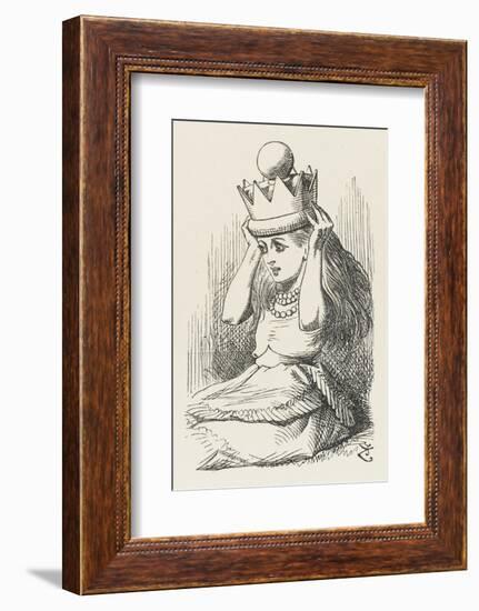 Alice Crowned as Queen Alice Puts on the Crown-John Tenniel-Framed Photographic Print