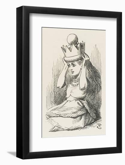 Alice Crowned as Queen Alice Puts on the Crown-John Tenniel-Framed Photographic Print