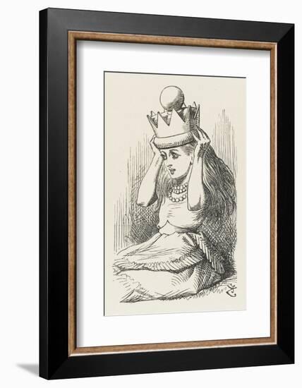 Alice Crowned as Queen Alice Puts on the Crown-John Tenniel-Framed Photographic Print