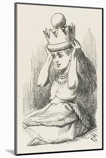 Alice Crowned as Queen Alice Puts on the Crown-John Tenniel-Mounted Photographic Print