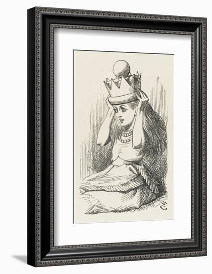 Alice Crowned as Queen Alice Puts on the Crown-John Tenniel-Framed Photographic Print