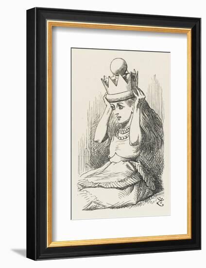 Alice Crowned as Queen Alice Puts on the Crown-John Tenniel-Framed Photographic Print