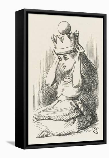 Alice Crowned as Queen Alice Puts on the Crown-John Tenniel-Framed Premier Image Canvas