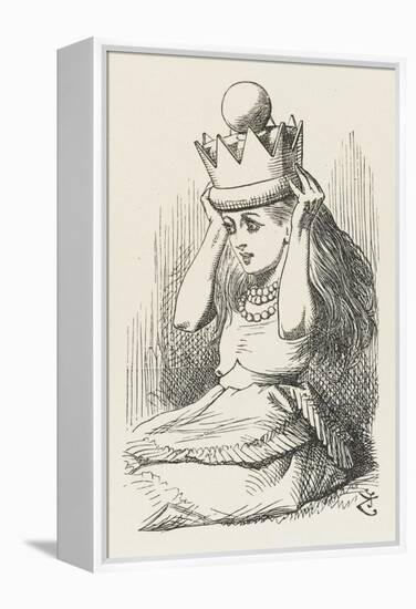 Alice Crowned as Queen Alice Puts on the Crown-John Tenniel-Framed Premier Image Canvas