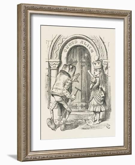 Alice Crowned as Queen "Queen" Alice with the Old Frog-John Tenniel-Framed Art Print