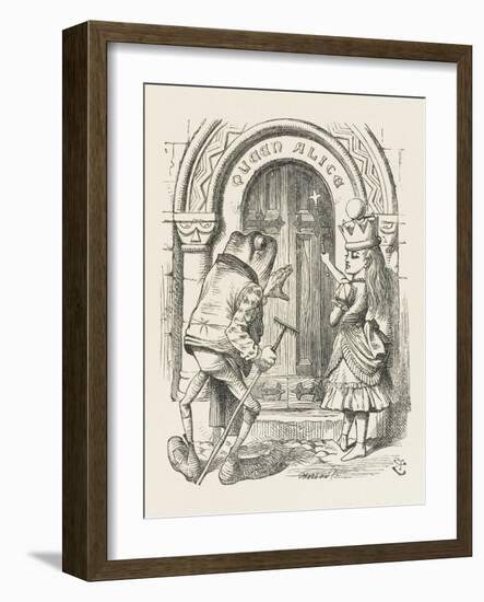 Alice Crowned as Queen "Queen" Alice with the Old Frog-John Tenniel-Framed Art Print