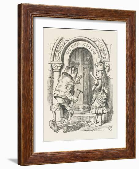 Alice Crowned as Queen "Queen" Alice with the Old Frog-John Tenniel-Framed Art Print