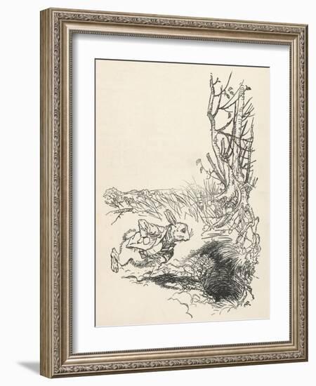 Alice: Down Rabbit-Hole-Arthur Rackham-Framed Art Print