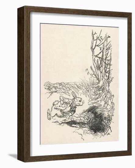 Alice: Down Rabbit-Hole-Arthur Rackham-Framed Art Print