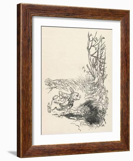 Alice: Down Rabbit-Hole-Arthur Rackham-Framed Art Print