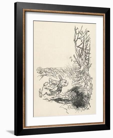 Alice: Down Rabbit-Hole-Arthur Rackham-Framed Art Print