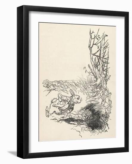 Alice: Down Rabbit-Hole-Arthur Rackham-Framed Art Print