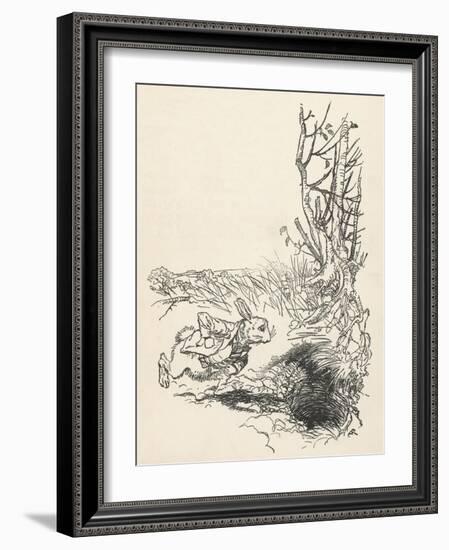 Alice: Down Rabbit-Hole-Arthur Rackham-Framed Art Print