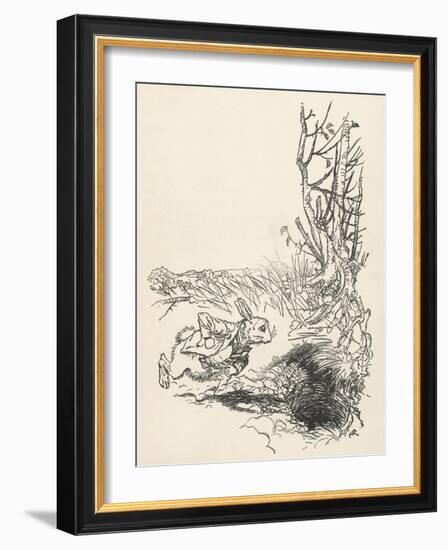 Alice: Down Rabbit-Hole-Arthur Rackham-Framed Art Print