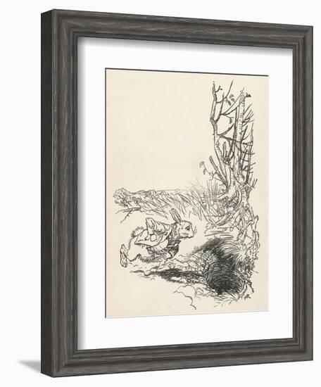 Alice: Down Rabbit-Hole-Arthur Rackham-Framed Art Print