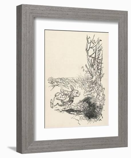 Alice: Down Rabbit-Hole-Arthur Rackham-Framed Art Print