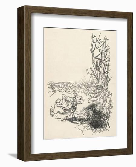Alice: Down Rabbit-Hole-Arthur Rackham-Framed Art Print