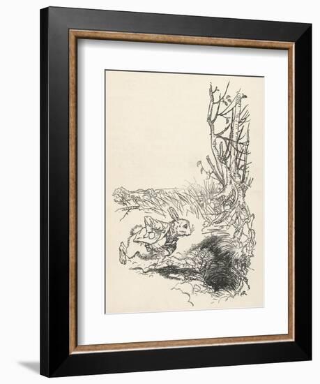 Alice: Down Rabbit-Hole-Arthur Rackham-Framed Art Print