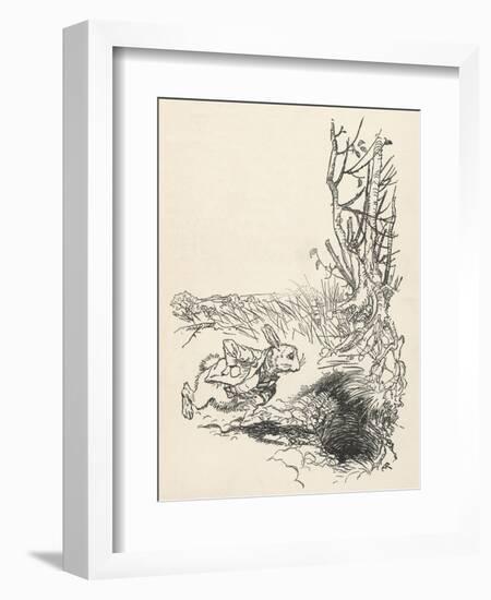 Alice: Down Rabbit-Hole-Arthur Rackham-Framed Art Print