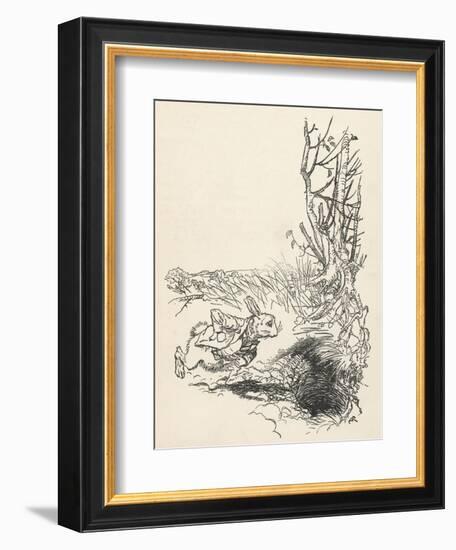 Alice: Down Rabbit-Hole-Arthur Rackham-Framed Art Print